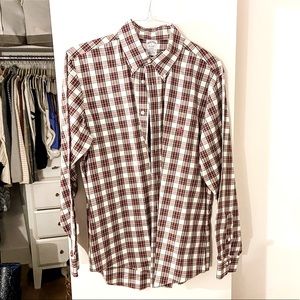 Brooks Brothers Regent Fit Large Red and Green Plaid Button‎ Down shirt